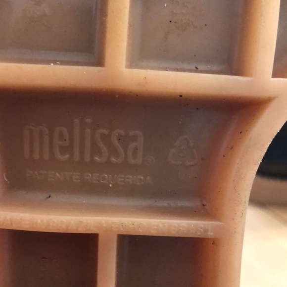 Melissa rain boots.  Glossy black with tan sole.  Size 9 - Picture 5 of 9